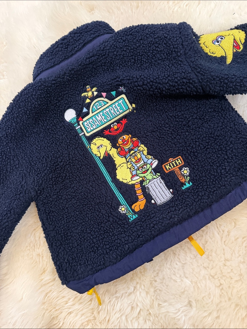 Kith Kids x Sesame Street Navy Blue Sherpa Jacket